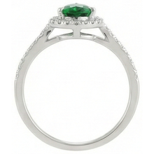 natural round emerald 4.50ct ring profile view