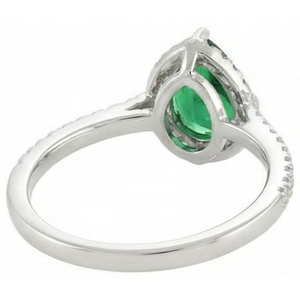 natural round emerald 4.50ct ring with diamond accents