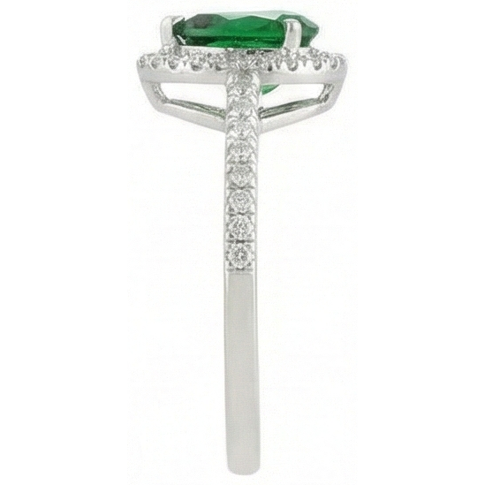 natural round emerald 4.50ct ring top view