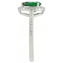 natural round emerald 4.50ct ring top view
