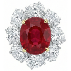 4.50 Carats Red Ruby With Natural Earth Mined DIAMOND ( NOT LAB GROWN )s Ring Flower Style Jewellery New
