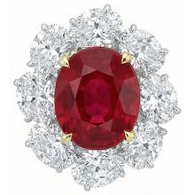 4.50 Carats Red Ruby With Natural Earth Mined DIAMOND ( NOT LAB GROWN )s Ring Flower Style Jewellery New