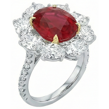4.50 Carats Red Ruby With Natural Earth Mined DIAMOND ( NOT LAB GROWN )s Ring Flower Style Jewellery New