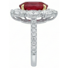 4.50 Carats Red Ruby With Natural Earth Mined DIAMOND ( NOT LAB GROWN )s Ring Flower Style Jewellery New