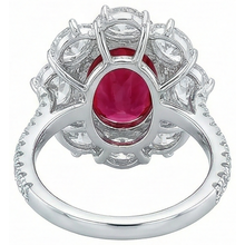 4.50 Carats Red Ruby With Natural Earth Mined DIAMOND ( NOT LAB GROWN )s Ring Flower Style Jewellery New