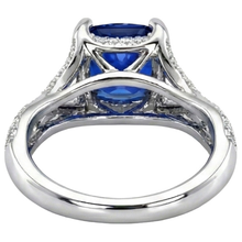 4.50 Carats Sri Lankan Sapphire With Natural Earth Mined DIAMOND ( NOT LAB GROWN )s Ring White Gold 14K
