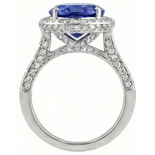 4.50 Carats Tanzanite Natural Earth Mined DIAMOND ( NOT LAB GROWN ) Ring Oval Halo Setting