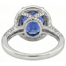 4.50 Carats Tanzanite Natural Earth Mined DIAMOND ( NOT LAB GROWN ) Ring Oval Halo Setting