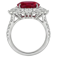 natural round ruby 4.50ct ring profile view