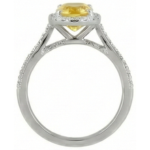 4.50 Ct Oval Yellow Sapphire And Round Natural Earth Mined Diamonds Ring White Gold 14K