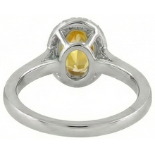4.50 Ct Oval Yellow Sapphire And Round Natural Earth Mined Diamonds Ring White Gold 14K