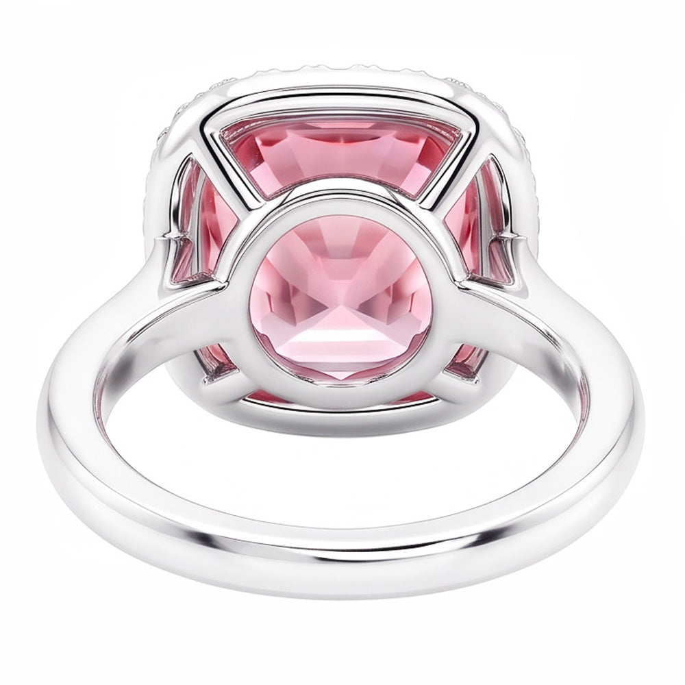 4.50 Ct. Pink Sapphire Cushion Natural Earth Mined Diamond Ring