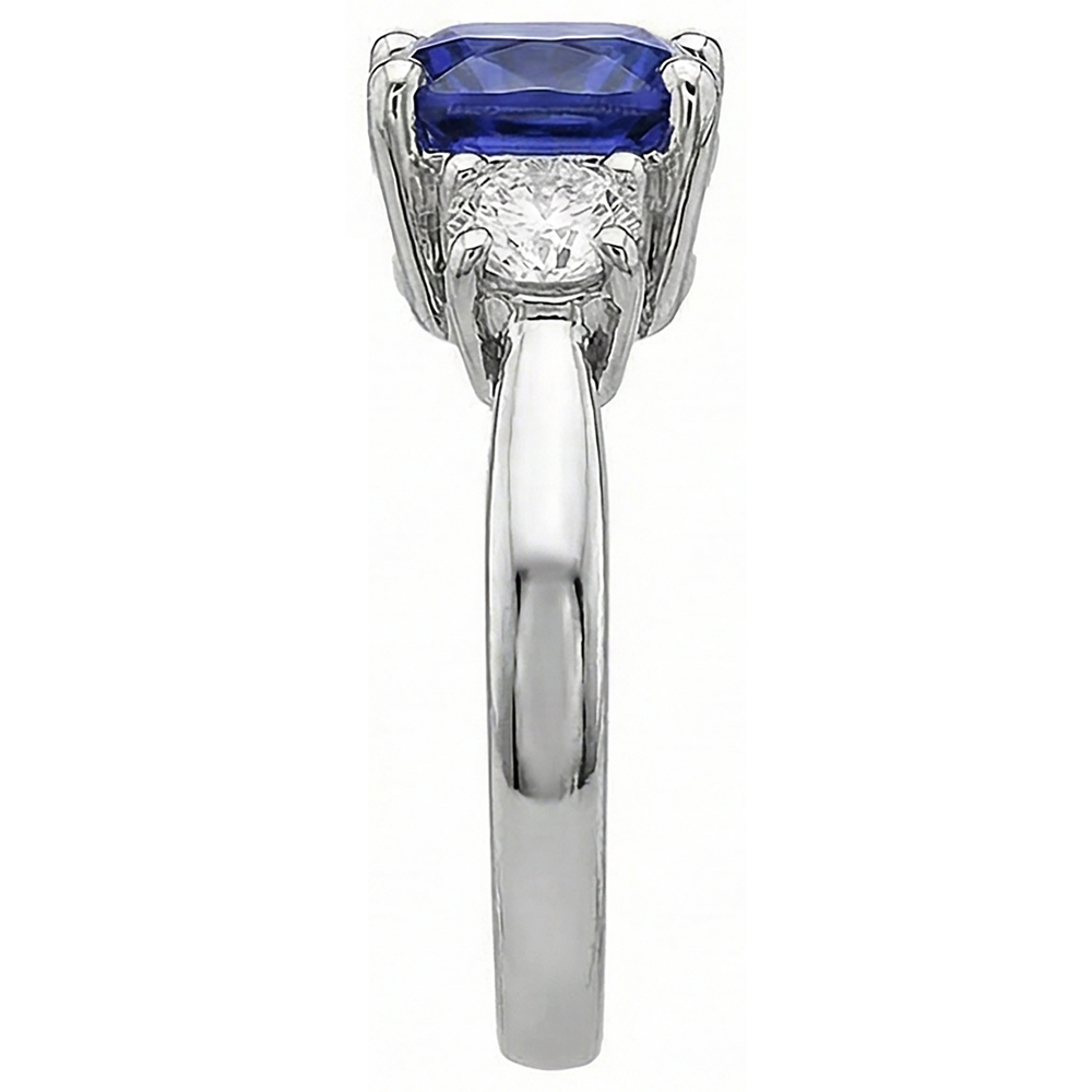 4.51 Carat Cushion Tanzanite & Round Natural Earth Mined DIAMOND ( NOT LAB GROWN )s Ring White Gold 14K
