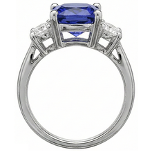 4.51 Carat Cushion Tanzanite & Round Natural Earth Mined DIAMOND ( NOT LAB GROWN )s Ring White Gold 14K