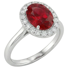 natural round ruby 4.55ct ring top view