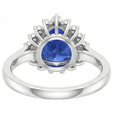 4.60 Carat Trillion Ceylon Sapphire Round Natural Earth Mined DIAMOND ( NOT LAB GROWN )s Ring White Gold 14K