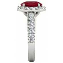 4.60 Carats Red Ruby With Natural Earth Mined Diamonds Ring 14K White Gold