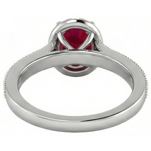 4.60 Carats Red Ruby With Natural Earth Mined Diamonds Ring 14K White Gold