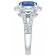 natural round sapphire 4.60ct ring profile view
