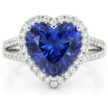 4.60 Ct Ceylon Blue Sapphire Natural Earth Mined DIAMOND ( NOT LAB GROWN )s Ring White Gold 14K