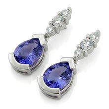 4.60 Ct Pear And Round Cut Ceylon Sapphire With Natural Earth Mined Diamonds Earrings
