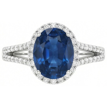 4.65 Carats Oval Ceylon Blue Sapphire Natural Earth Mined Diamond Wedding Ring