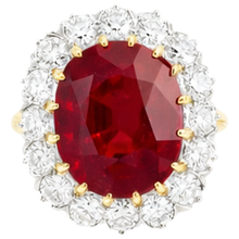 natural round ruby 4.70ct ring front view