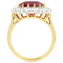 natural round ruby 4.70ct ring profile view
