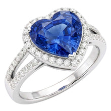 4.75 Carats Ceylon Sapphire And Natural Earth Mined DIAMOND ( NOT LAB GROWN )s Ring White Gold 14K