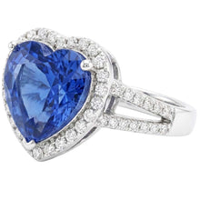 4.75 Carats Ceylon Sapphire And Natural Earth Mined DIAMOND ( NOT LAB GROWN )s Ring White Gold 14K