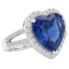 4.75 Carats Ceylon Sapphire And Natural Earth Mined DIAMOND ( NOT LAB GROWN )s Ring White Gold 14K