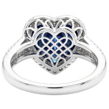 4.75 Carats Ceylon Sapphire And Natural Earth Mined DIAMOND ( NOT LAB GROWN )s Ring White Gold 14K