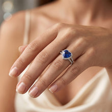 4.75 Carats Ceylon Sapphire And Natural Earth Mined DIAMOND ( NOT LAB GROWN )s Ring White Gold 14K