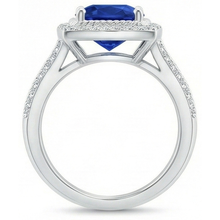 natural round sapphire 4.75ct ring profile view