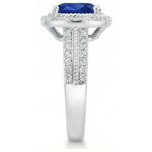 natural round sapphire 4.75ct ring top view