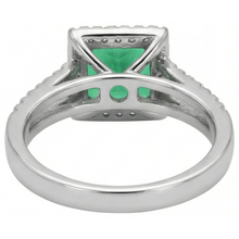 4.75 Ct. Princess Cut Green Emerald Natural Earth Mined DIAMOND ( NOT LAB GROWN ) Ring WG 14K Jewellery