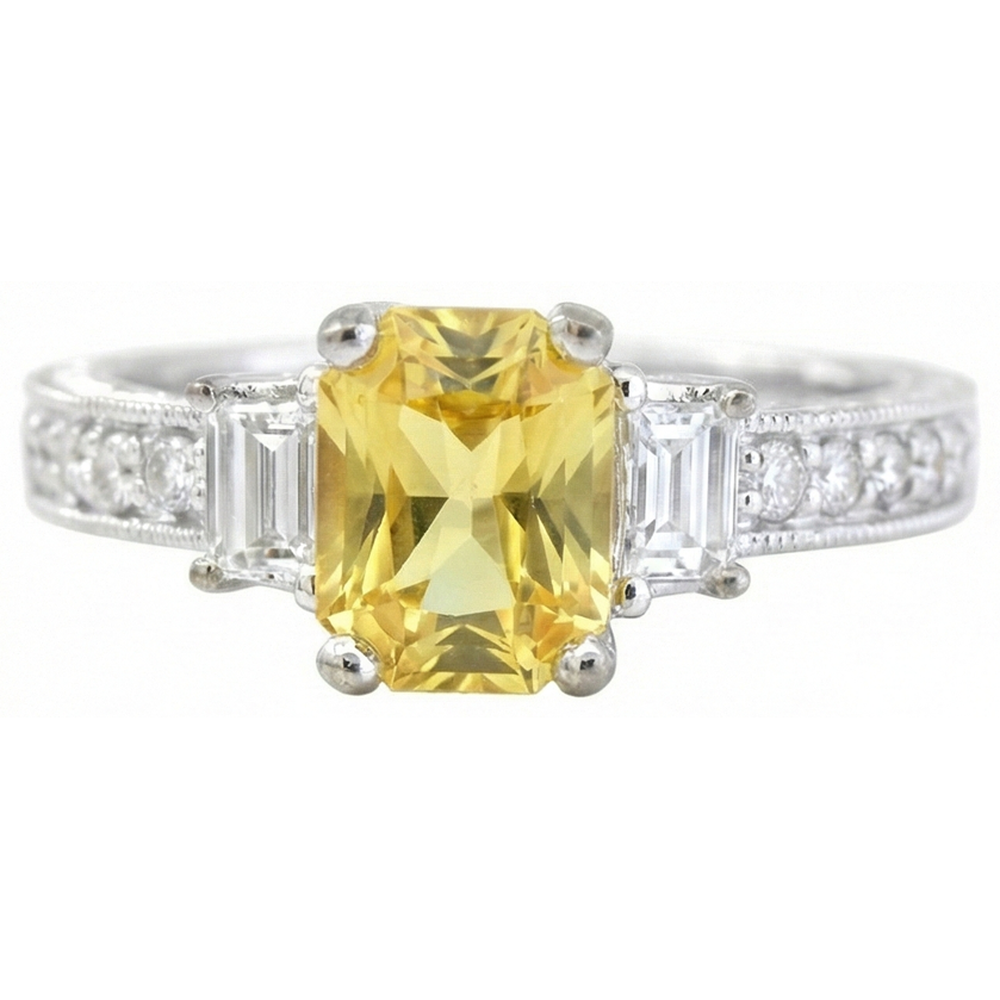 natural round sapphire 4.75ct ring side angle