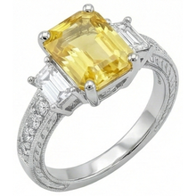 natural round sapphire 4.75ct ring close up detail