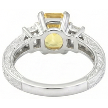 natural round sapphire 4.75ct ring on white background