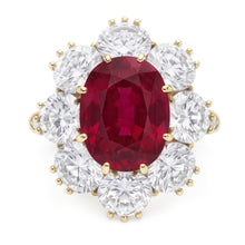 4.75 Ct Red Sapphire With Natural Earth Mined Diamonds Wedding Ring White Gold 14K