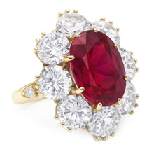4.75 Ct Red Sapphire With Natural Earth Mined Diamonds Wedding Ring White Gold 14K