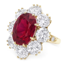 4.75 Ct Red Sapphire With Natural Earth Mined Diamonds Wedding Ring White Gold 14K