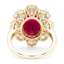 4.75 Ct Red Sapphire With Natural Earth Mined Diamonds Wedding Ring White Gold 14K
