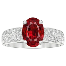 natural round ruby 4.80ct ring front view