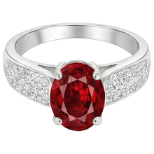 natural round ruby 4.80ct ring side angle