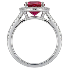 natural round ruby 4.80ct ring top view