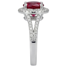 natural round ruby 4.80ct ring profile view