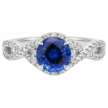 4.85 Ct Sri Lanka Blue Sapphire Halo Natural Earth Mined DIAMOND ( NOT LAB GROWN )s Ring White Gold