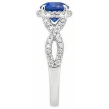 4.85 Ct Sri Lanka Blue Sapphire Halo Natural Earth Mined DIAMOND ( NOT LAB GROWN )s Ring White Gold