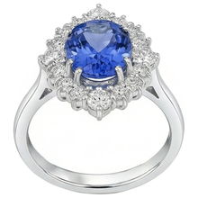 4.90 Ct Oval Tanzanite And Natural Earth Mined Diamonds Ring 14K Gold White
